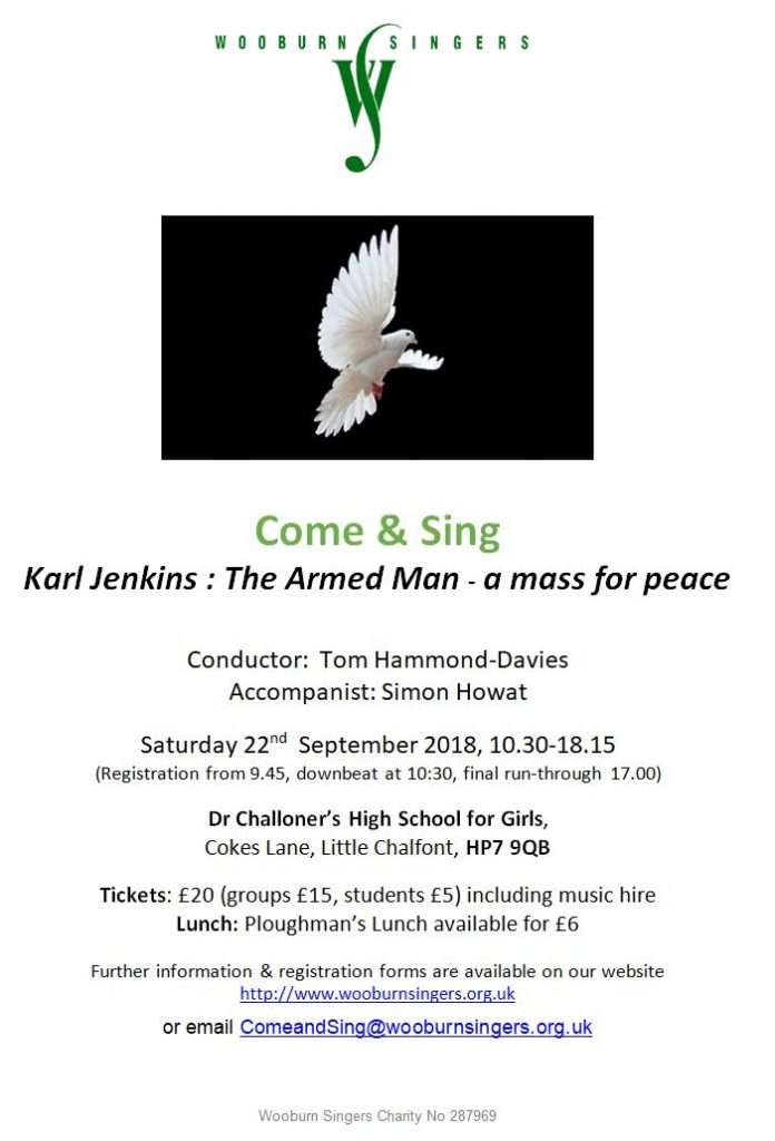 Come & Sing Armed Man 22 Sep 2018 poster